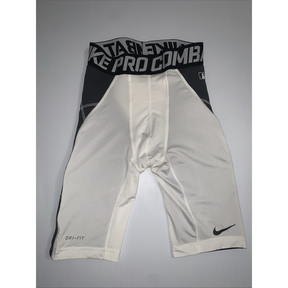 Nike Pro Combat MLB Hyperstrong Heist Slider Mens M Baseball Sliding White/Grey